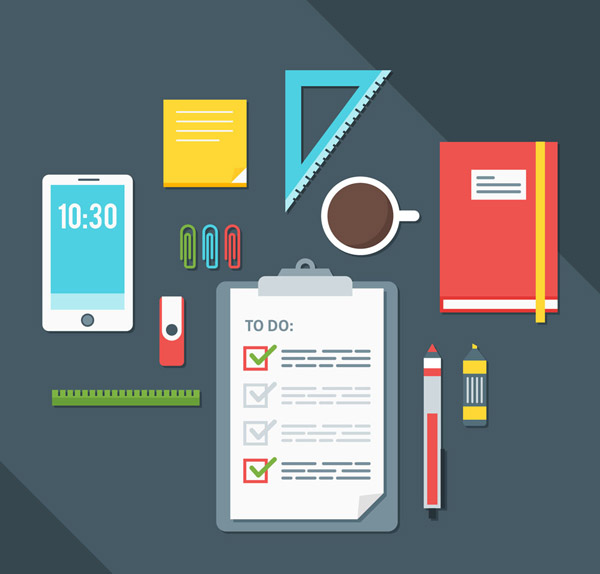 办公用品矢量图 数字化办公时代的视觉新助手